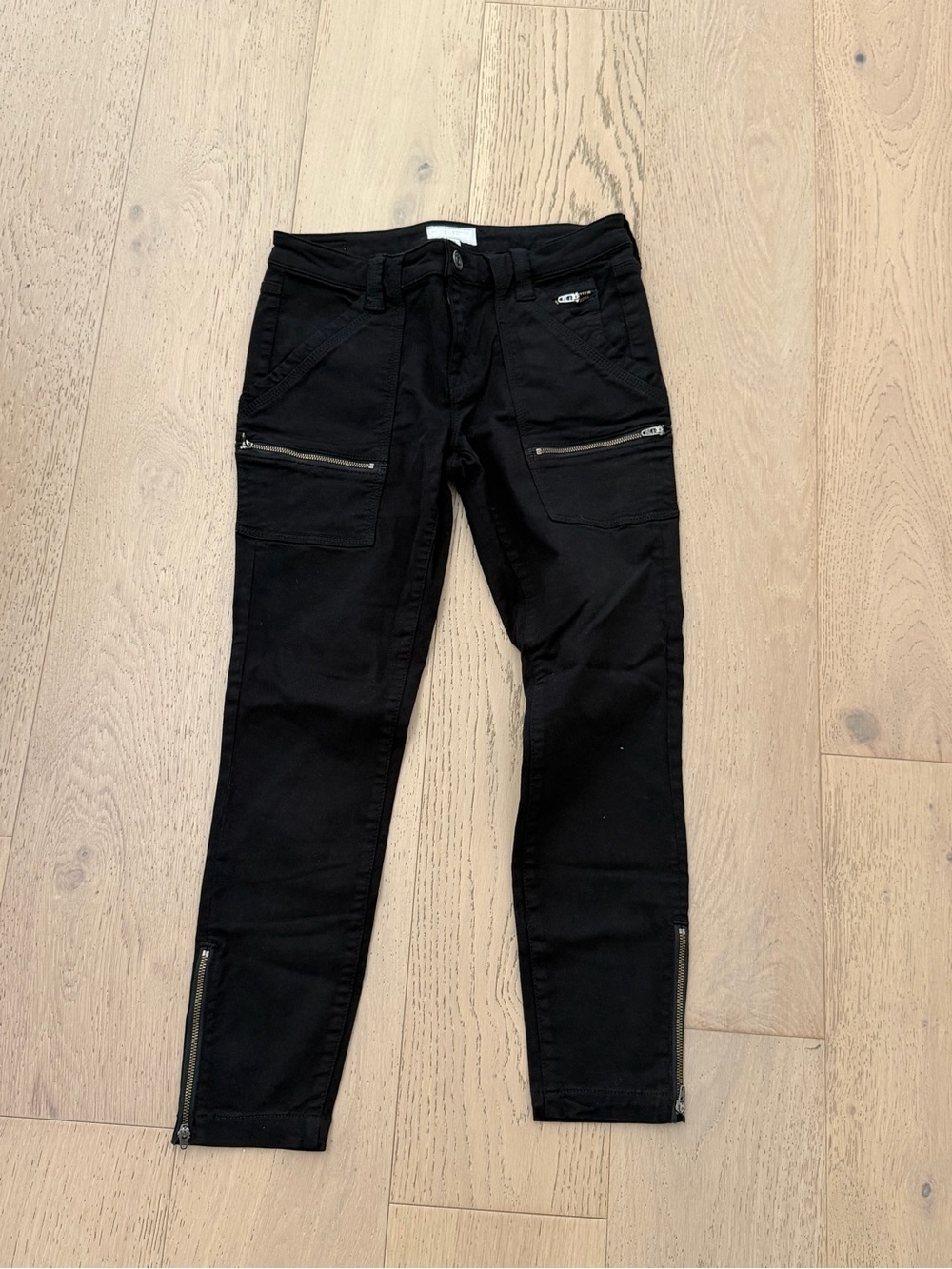 Joie Black Skinny Zip-Pocket Jeans